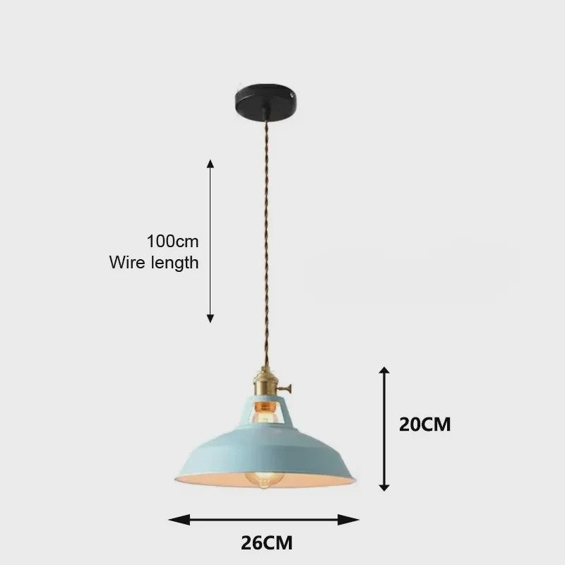 Retro Industriële Kleurrijke Hanglamp - Vintage Sfeer voor Keuken & Restaurant