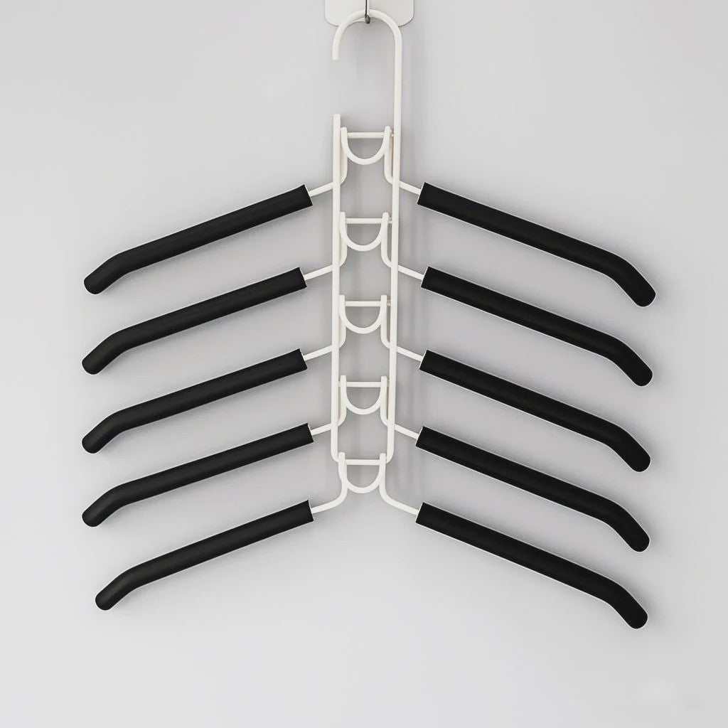 Ruimtebesparende Kledinghanger - Multi-Layer Metalen Garderobe Organizer met Antislip Schuim