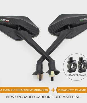 Set van 2 Motor Achteruitkijkspiegels - Anti-tril, Groothoek, Convexe Spiegels voor Cagiva