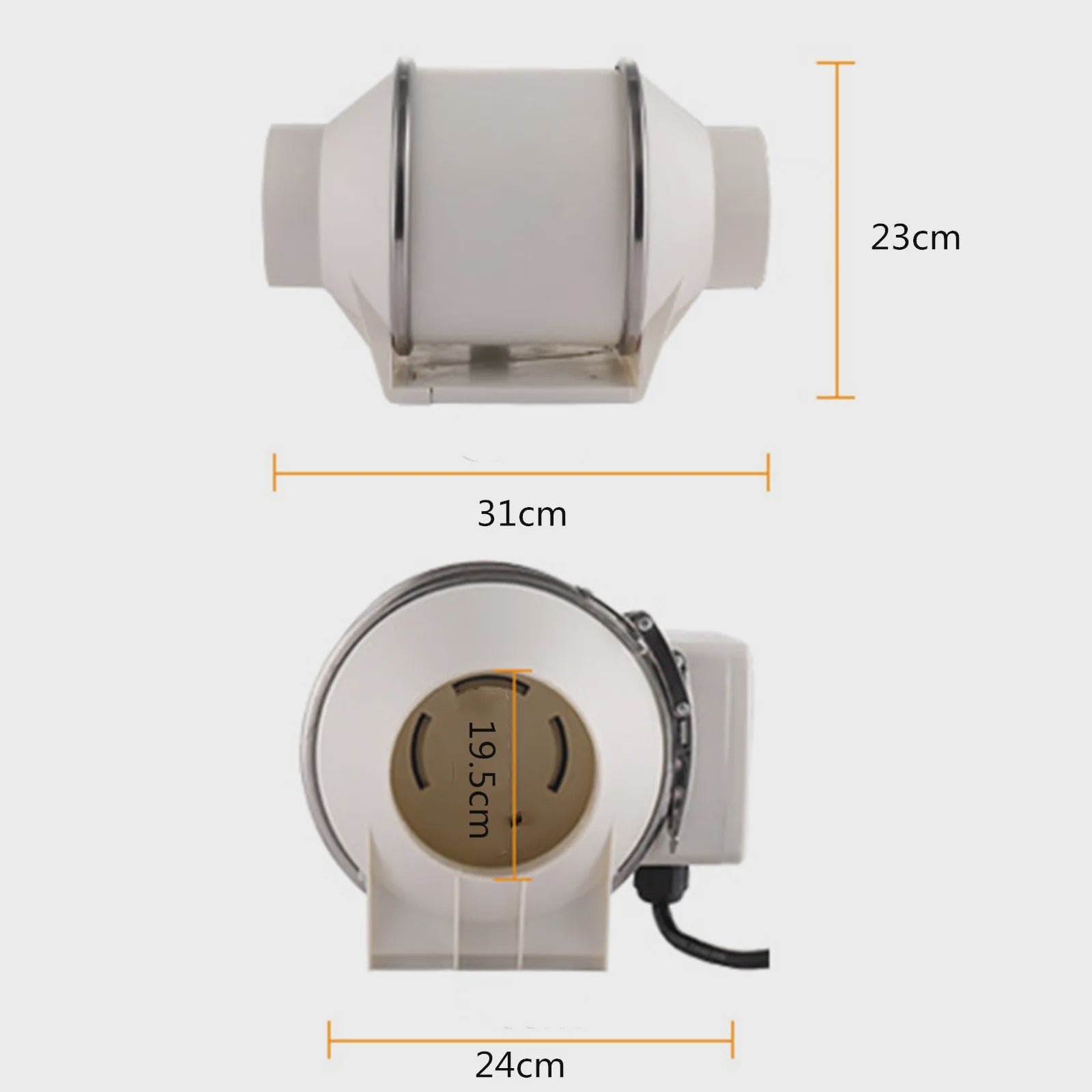 Stille Afzuigventilator 220V voor Kanalen - Keuken, Badkamer, Toilet - 2600RPM