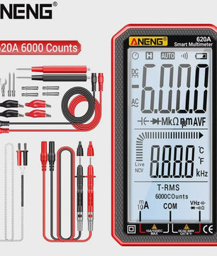 ANENG 620A Digitale Multimeter: 6000 Counts, AC/DC, Temperatuur, NCV & Live Wire Detector