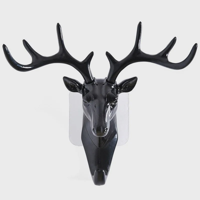 Decoratieve Wandhaak Hertengewei - Vintage Hanger voor Jassen, Sjaals & Sleutels