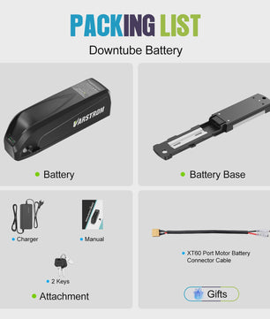 Varstrom E-bike Batterij 36V/48V/52V - Krachtige Lithium Accu met 40A BMS & Lange Levensduur