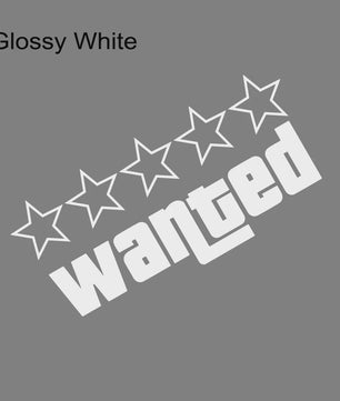 Wanted Vinyl Sticker Set - GTA Stijl Decals voor Auto, Motor & Laptop