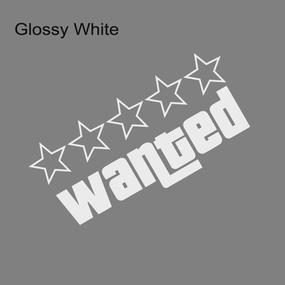Wanted Vinyl Sticker Set - GTA Stijl Decals voor Auto, Motor & Laptop
