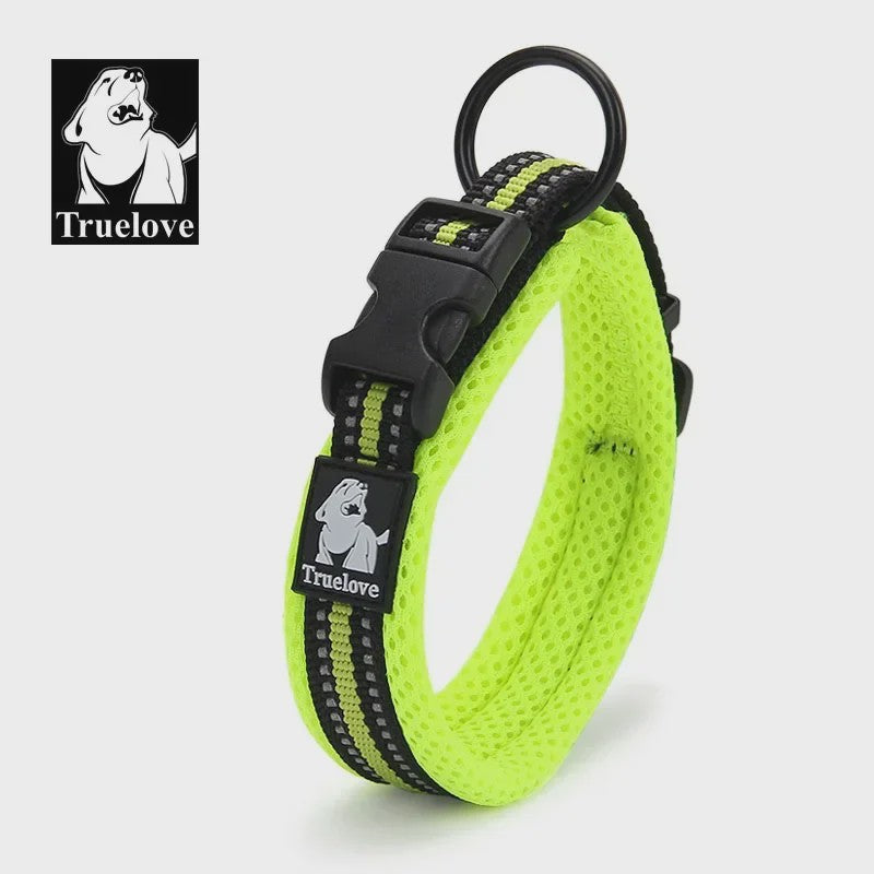 Truelove Verstelbare Hondenhalsband - Gewatteerd Mesh, 3M Reflecterend Nylon, Duurzaam & All-Weather, 8 Maten
