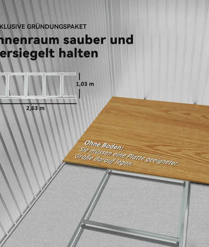 Metalen Tuinhuis met Schuifdeuren - 2.77x1.95m - Lichtgroen
