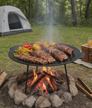 Gietijzeren BBQ Grillplaat met Onderstel - Diameter 45 cm