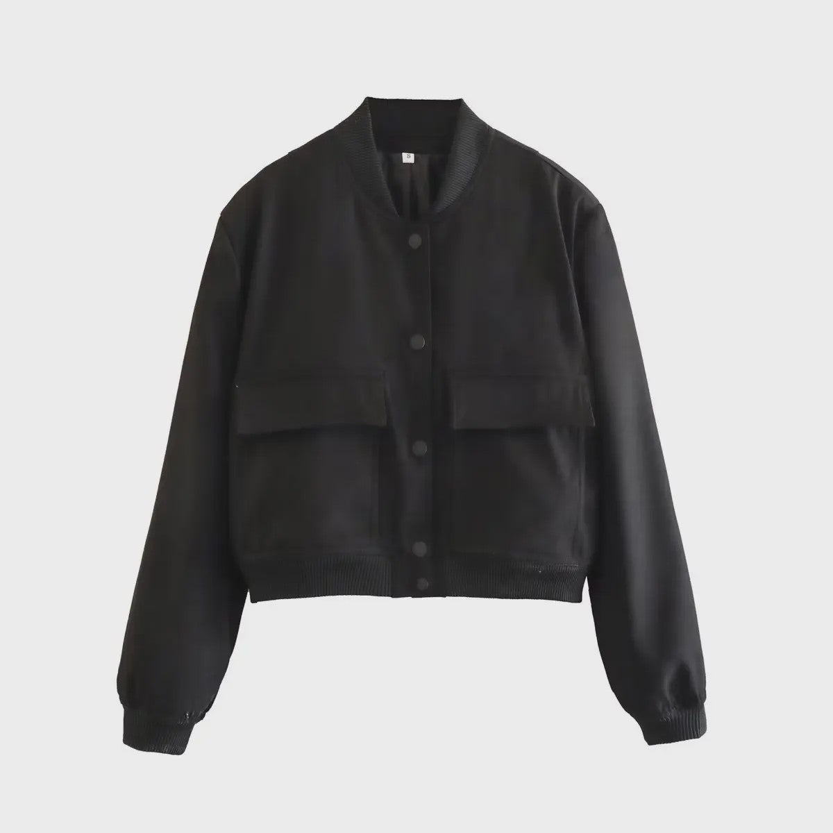 Dames Bomberjack met V-hals, Lange Mouwen en Zakken - Stijlvolle Casual Outfits