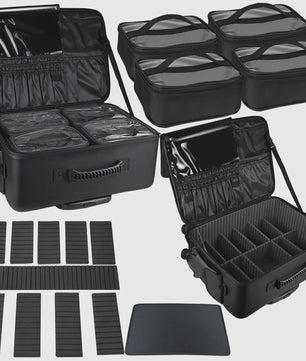 Professionele Make-up Trolley Koffer - Grote Capaciteit & Flexibele Indeling