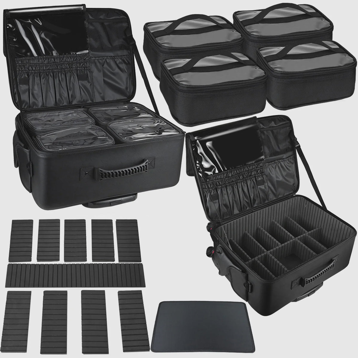 Professionele Make-up Trolley Koffer - Grote Capaciteit & Flexibele Indeling