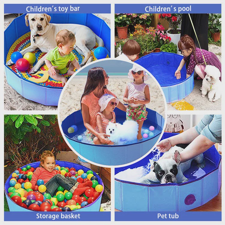 Opvouwbaar PVC Hondenbad 120x30cm - Draagbaar Zwembad voor Binnen & Buiten Gebruik