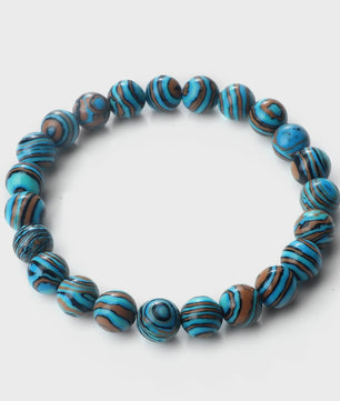 8mm Natuurlijke Malachiet Edelsteen Armband - Handgemaakt, Elastisch