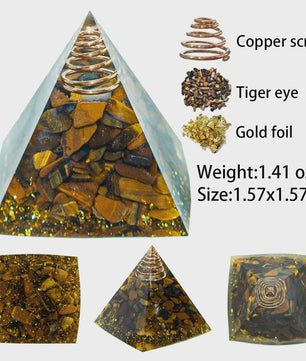 Orgonite Kristal Piramide - Energie & Meditatie Tool - Amethist & Kwarts Decoratie