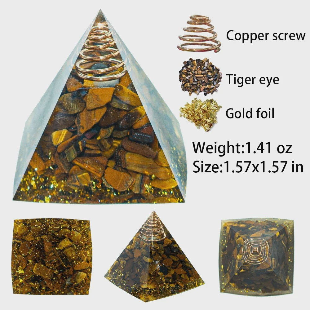 Orgonite Kristal Piramide - Energie & Meditatie Tool - Amethist & Kwarts Decoratie