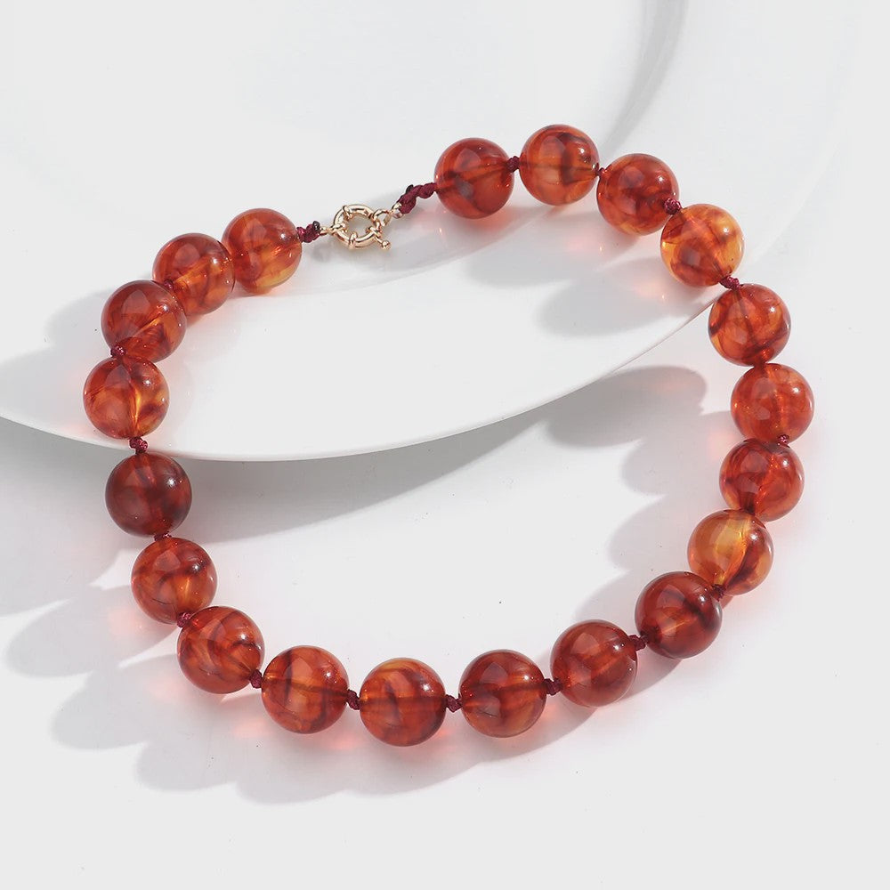Trendy Multicolor Statement Ketting met Grote Ronde Kralen - Handgemaakt