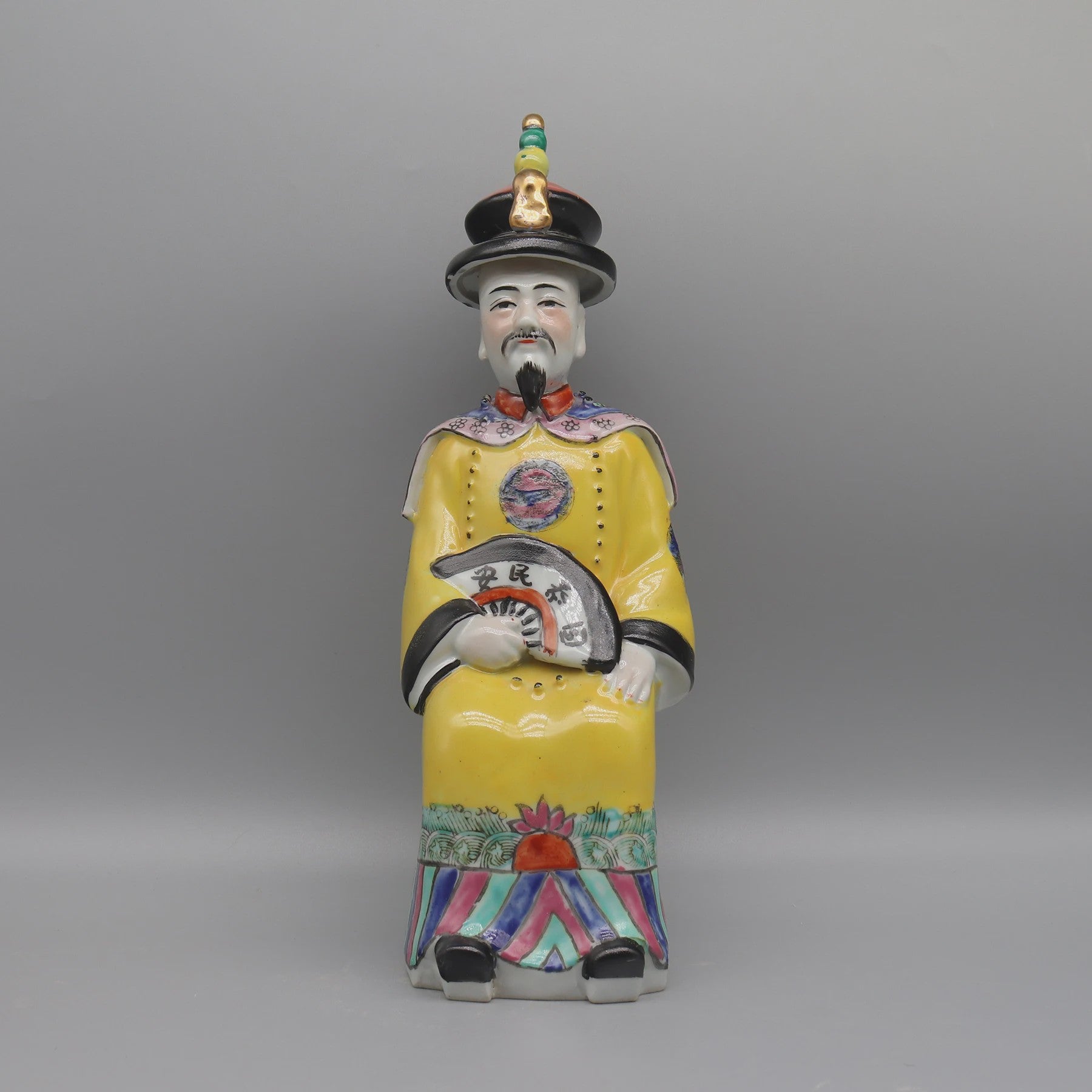 Set Keramische Beelden Chinese Keizer en Keizerin - Qing Dynastie Decoratie