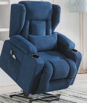 Elektrische Relaxfauteuil met Sta-Op Functie, Massage en Stoffen Bekleding
