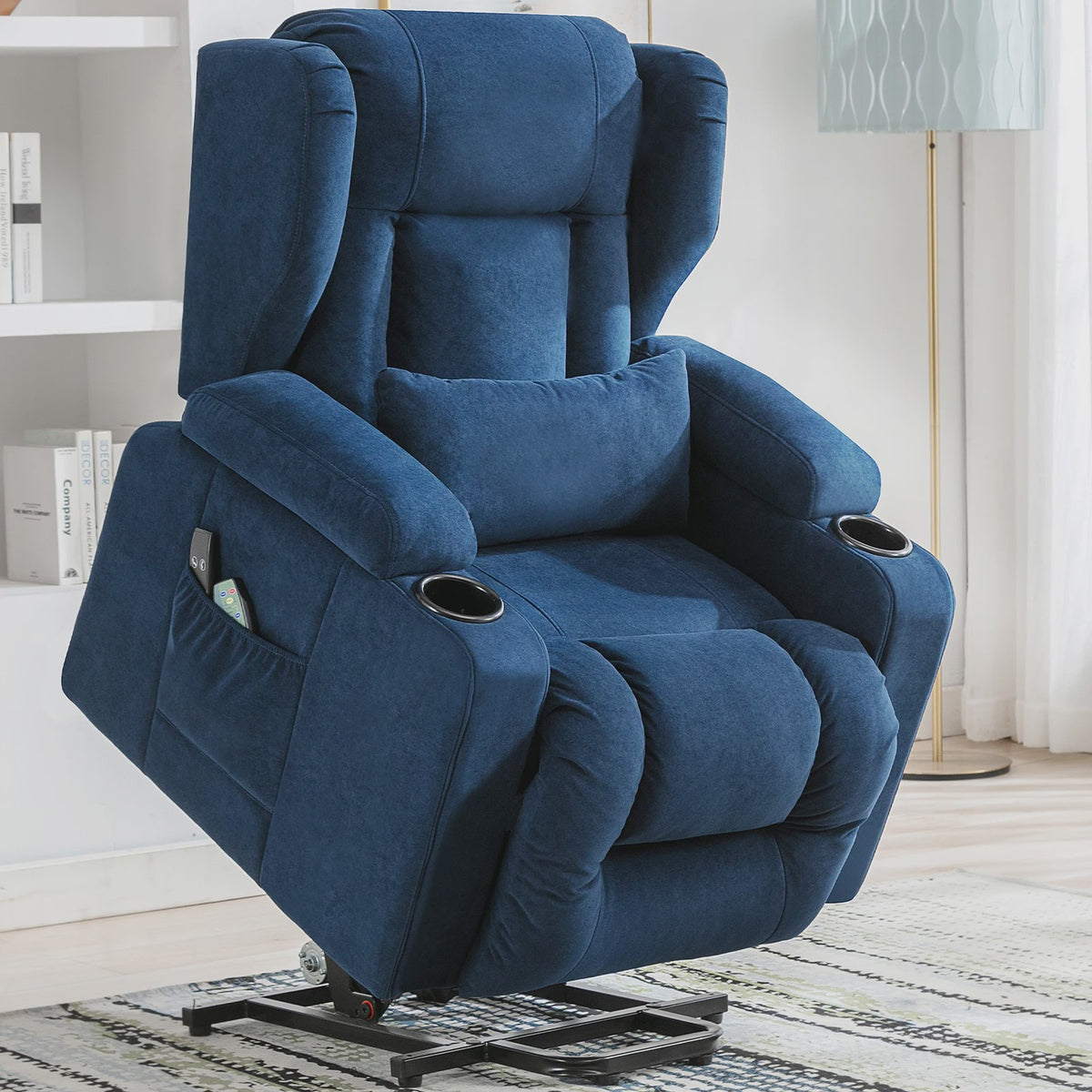 Elektrische Relaxfauteuil met Sta-Op Functie, Massage en Stoffen Bekleding