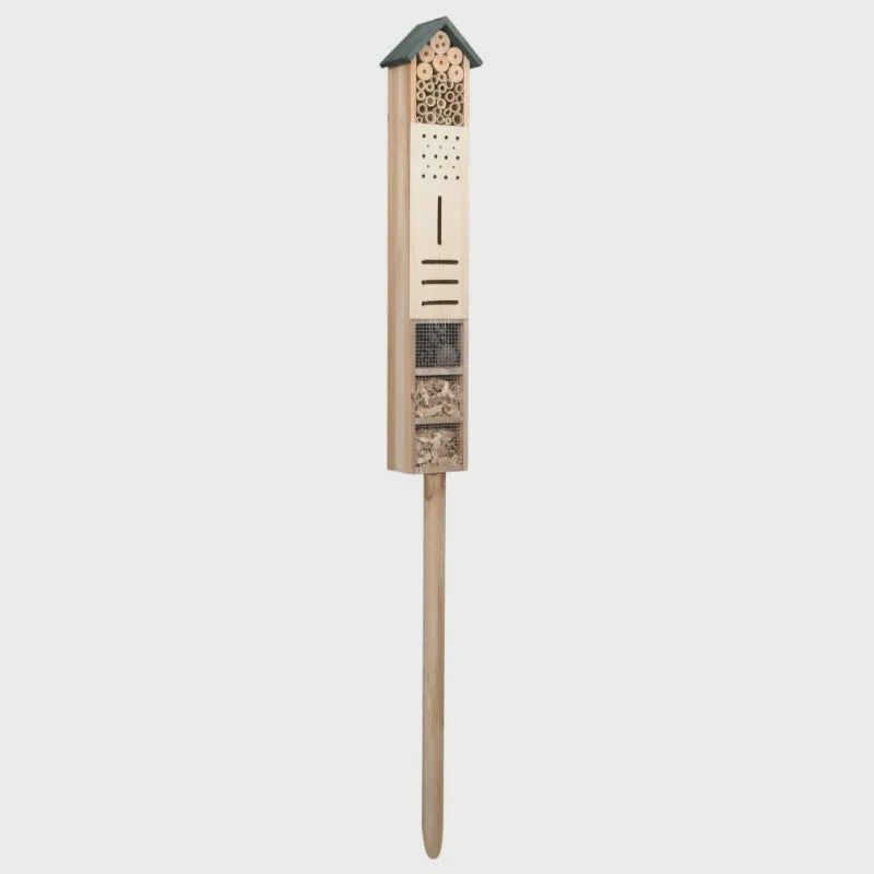 Houten Insectenhotel 150cm - Multifunctioneel & Rustiek Tuindecoratie voor Nuttige Insecten