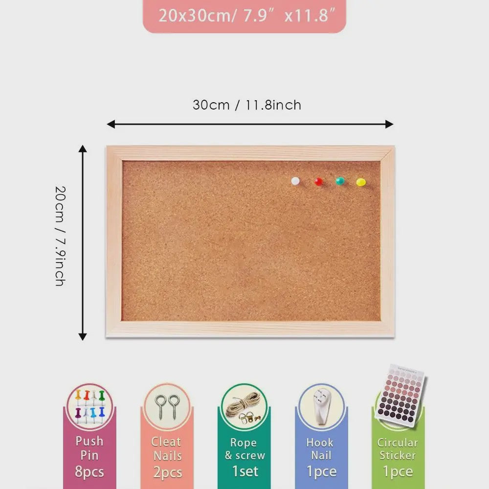 Houten Kurkbord met Houten Frame - Decoratieve Wanddecoratie & Fotowand