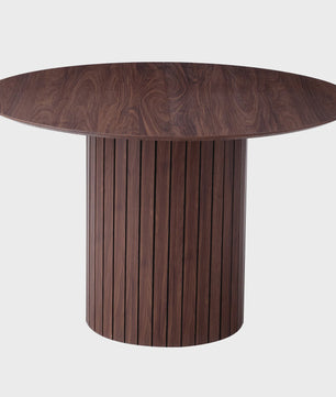 Moderne Ronde Eettafel 120cm met Houten Basis - Scandinavisch Design voor 4-6 Personen