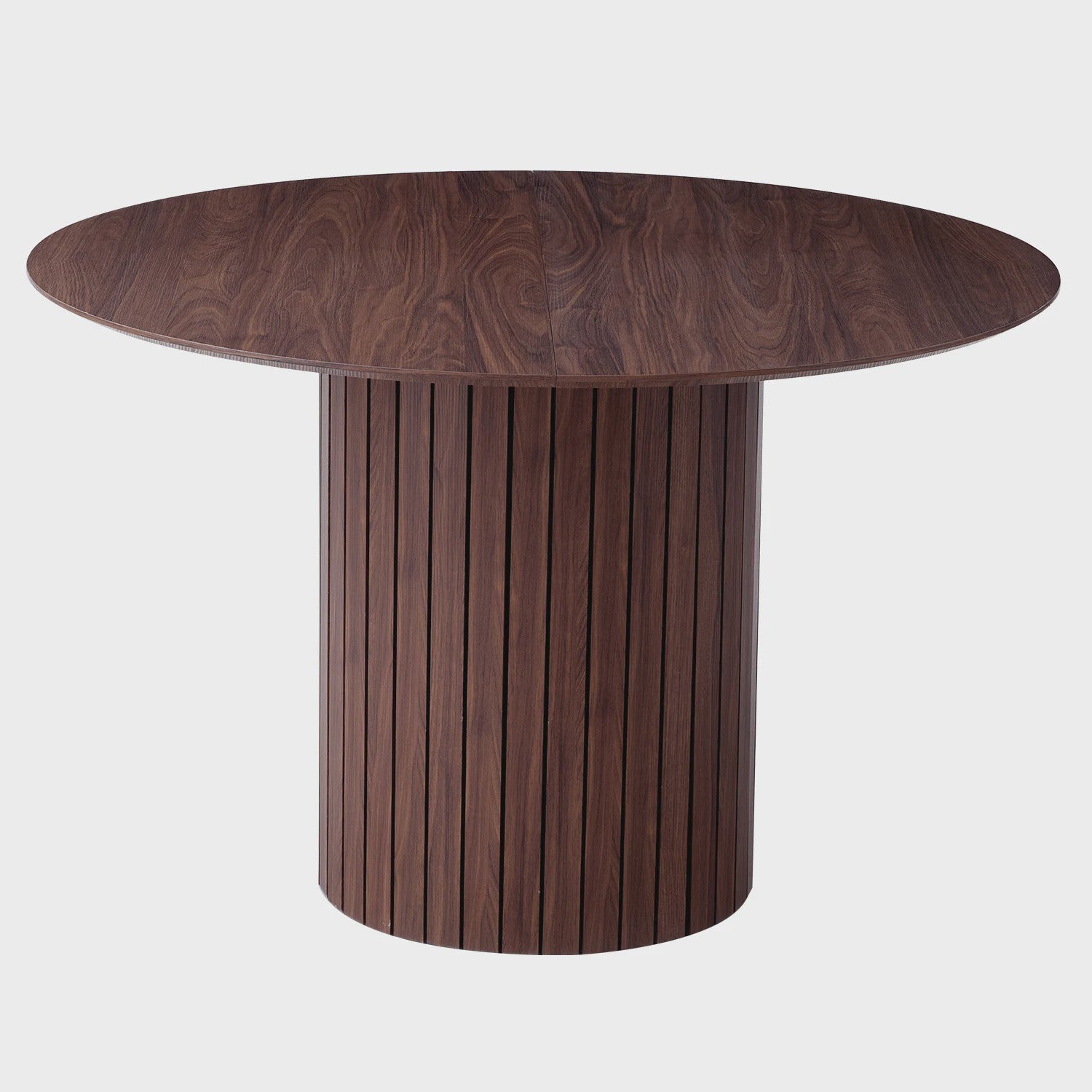 Moderne Ronde Eettafel 120cm met Houten Basis - Scandinavisch Design voor 4-6 Personen