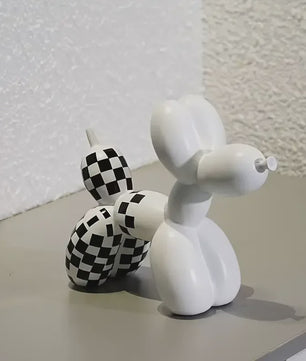 Kleurrijke Ballonhond Sculptuur - Graffiti Stijl Hondenbeeldje voor Woonkamer Decoratie