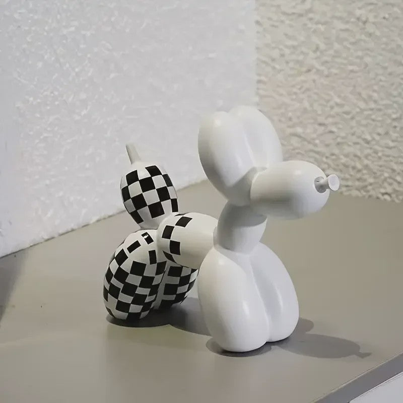 Kleurrijke Ballonhond Sculptuur - Graffiti Stijl Hondenbeeldje voor Woonkamer Decoratie
