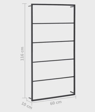 Stijlvolle Wandgemonteerde Handdoekhouder 60x10x116 cm - Stabiel Staal voor Badkamer & Toilet