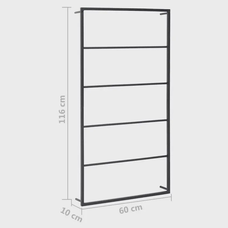 Stijlvolle Wandgemonteerde Handdoekhouder 60x10x116 cm - Stabiel Staal voor Badkamer & Toilet