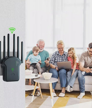 Krachtige WiFi Repeater 1200Mb/s Dual Band (2.4G/5GHz) - Versterk je Netwerk met Volledige Dekking