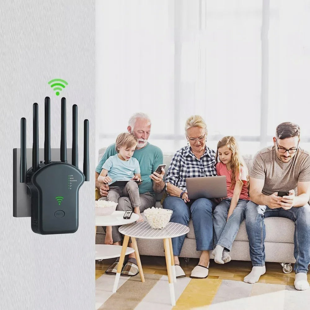 Krachtige WiFi Repeater 1200Mb/s Dual Band (2.4G/5GHz) - Versterk je Netwerk met Volledige Dekking