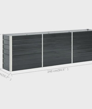 Verhoogd Plantenbed Staal Antraciet 240x40x77cm - Duurzaam & Stijlvol Tuinieren