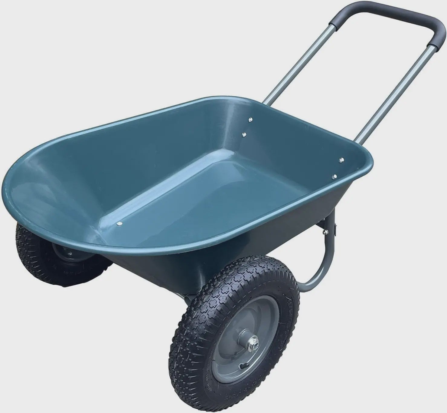Stevige 2-wiel kruiwagen voor tuin en buiten – 120 kg capaciteit, ijzeren bak & kunststof