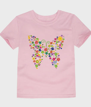 Schattig Katoenen T-shirt Meisjes met Bloemprint - Maten 2 t/m 14 Jaar