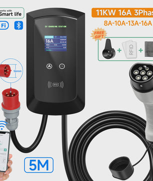 AFEEV 7.6/11/22kW 3-Fase EV Laadstation met Type 2 stekker, WiFi & App Controle
