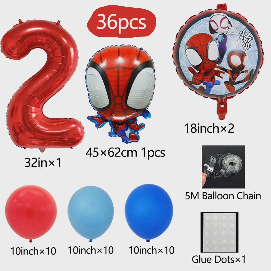 Superheld Folieballonnen Set: Spiderman, Batman, Iron Man & Captain America - Feestdecoratie