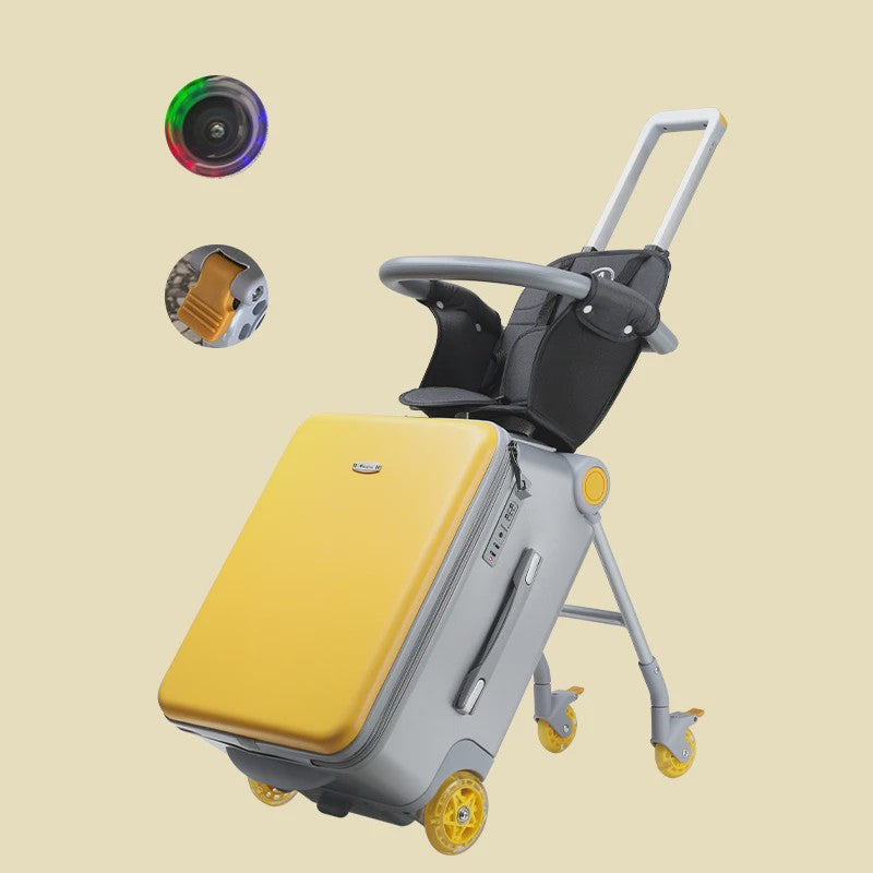 Multifunctionele Kinder Koffer met Zitje & Spinner Wielen - Ideaal voor Reizen