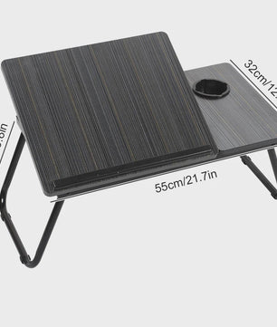 Opklapbare Laptoptafel voor Bed & Bank - In Hoogte Verstelbaar met Bekerhouder