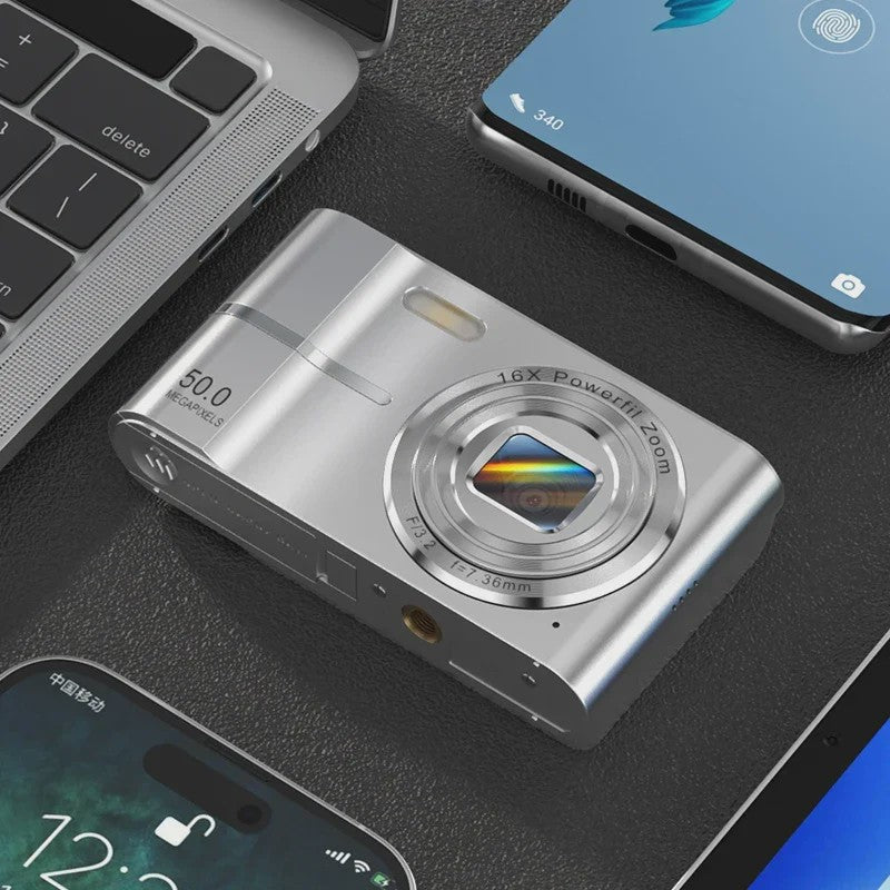 50MP Digitale Camera met 16x Zoom & 4K Video - Ideaal voor Studenten & Outdoor Avonturen