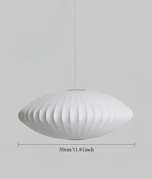 Moderne Witte Zijde Cocoon Plafondlamp - Ronde Bubble Hanglamp met E27 Fitting