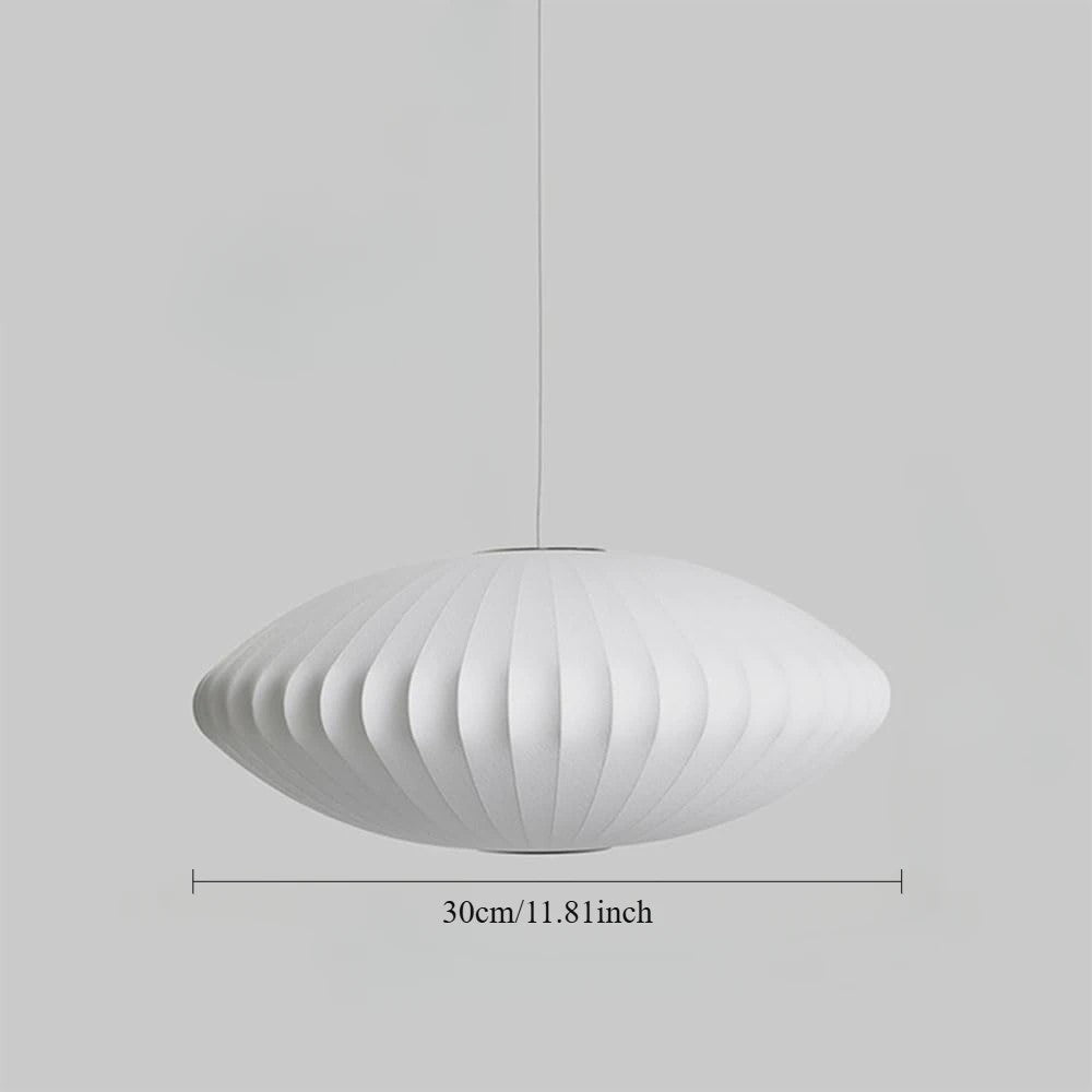 Moderne Witte Zijde Cocoon Plafondlamp - Ronde Bubble Hanglamp met E27 Fitting