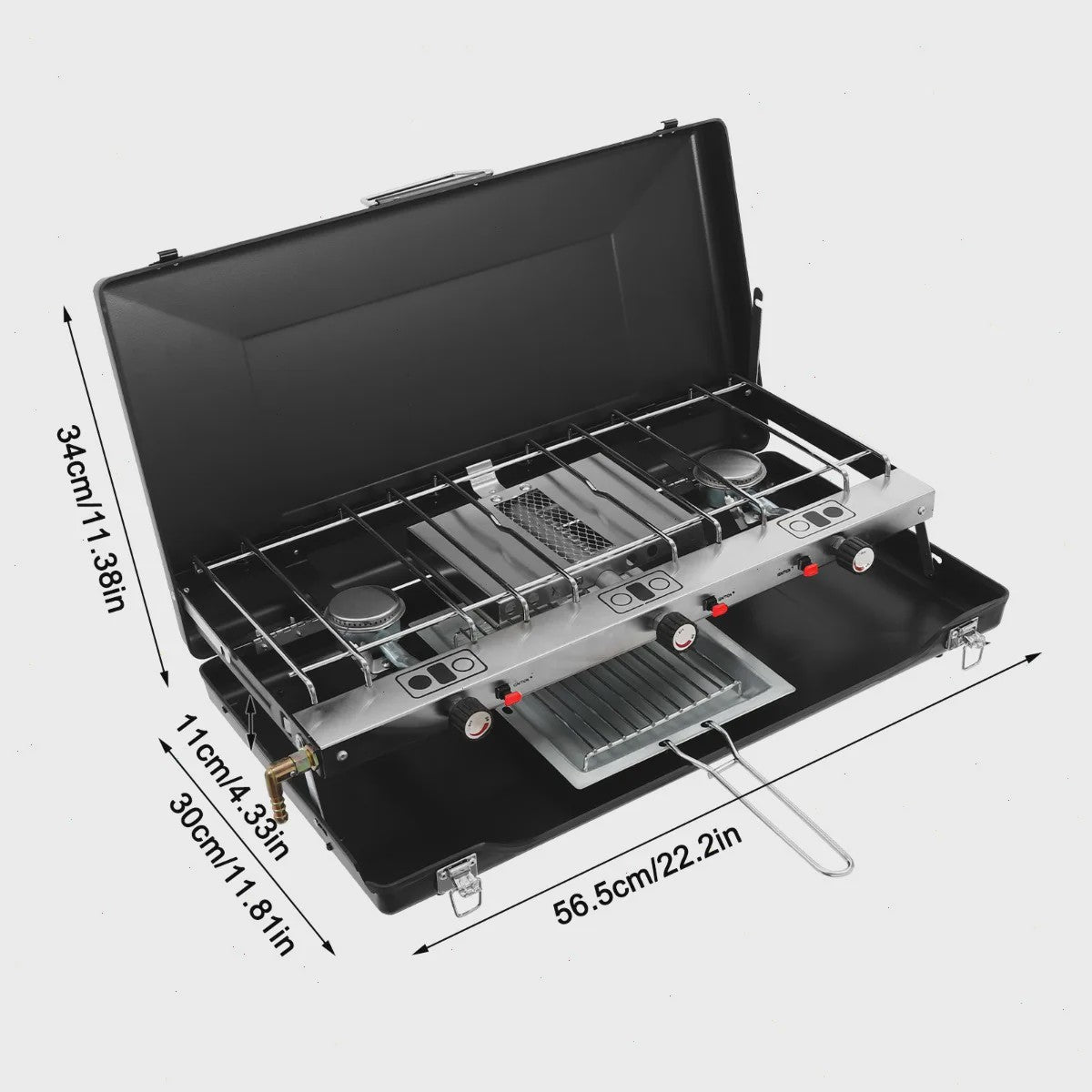 Draagbare Camping Kookplaat & BBQ Grill - Inklapbaar, Zwaar Staal