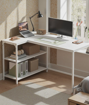 L-vormig Bureau met 3 Planken - 120 x 80 cm Hoekbureau voor Computer & Werk