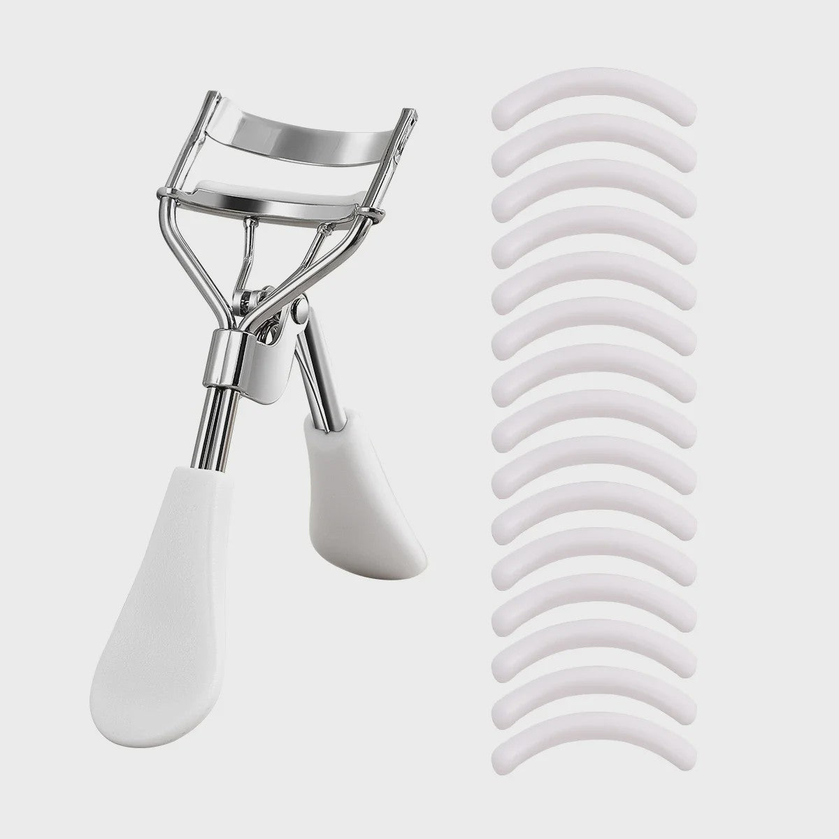 Professionele Wimperkruller RVS met 15 Siliconen Pads - Draagbaar & Ideaal voor Wimper Extensions