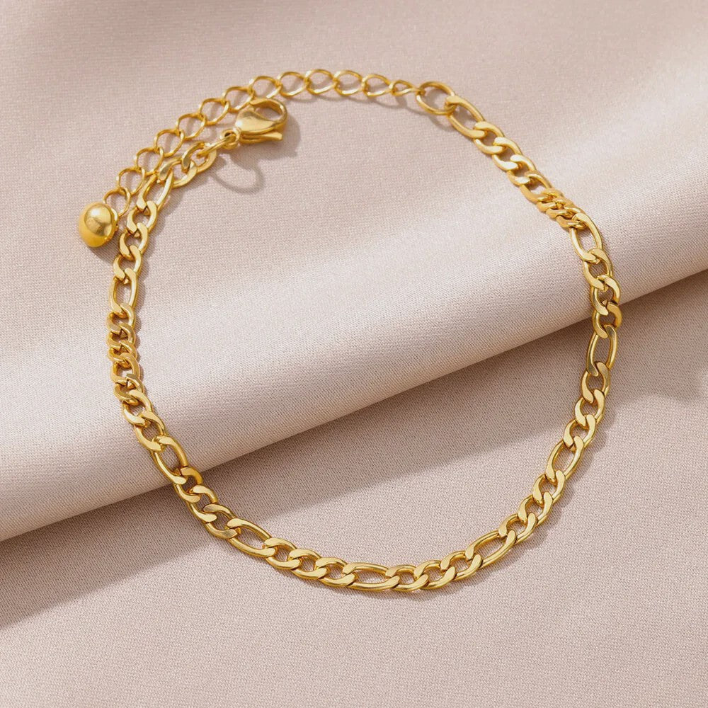 Gouden Roestvrij Staal Enkelbandjes met Parels en Kleurrijke Bedels - Zomer Sieraden