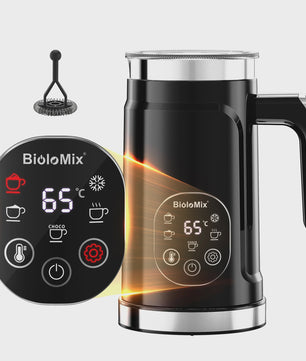 BioloMix 5-in-1 Melkopschuimer met LED Touchscreen - Voor Warme & Koude Foam