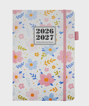 Bloemen A5 Planner 2026-2027: Week & Maand Overzicht met 144 Pagina's