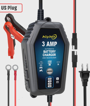 Slimme Acculader 6V/12V 3A voor Auto, Motor & Lithium Batterijen - Onderhoud & Reparatie